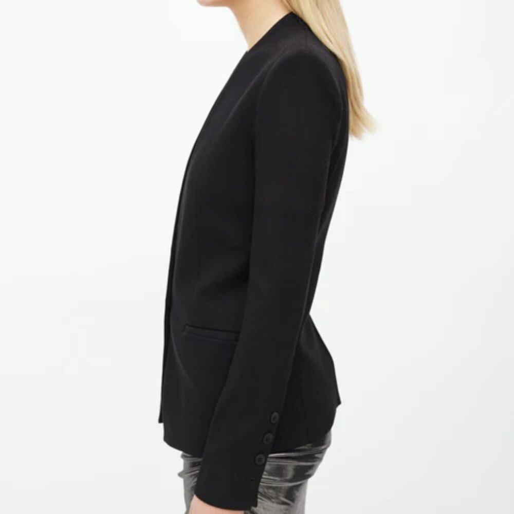 HELMUT LANG Collarless Blazer Single Button Class… - image 3